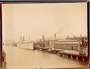 New Zealand, Dunedin, Port, Clipper, vintage citrate print, ca.1910