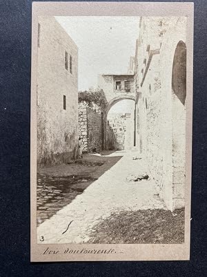 Jérusalem, Via Dolorosa, Voie douloureuse, vintage albumen print, ca.1880