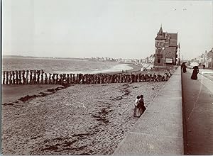 France, Vue d'une plage, Vintage print, circa 1895