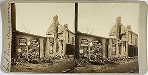 France, Première Guerre mondiale, Creil, Ruines d'une Maison, vintage stereo print, ca.1915