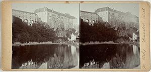 République Tchèque, Cesky Krumlov, Pont couvert du Château, vintage stereo print, ca.1900