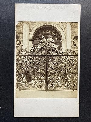 Italie, Venise, Porte en bronze de la Loggetta di Sansovino, vintage albumen print, ca.1870