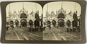 Italie, Venise, Basilique Saint-Marc, Vintage print, ca.1900, Stéréo