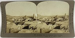 Jérusalem depuis la porte de Damas, Vintage albumen print, ca.1890, Stéréo