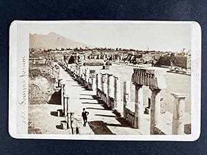 Italie, Pompéi, Forum animé, CDV albumen print