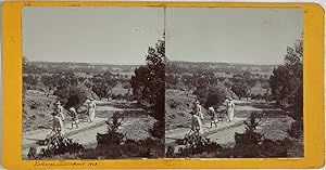 France, Vitrolles, Promenade à Valbacol, Vintage print, circa 1900, Stéréo