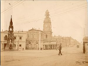 New Zealand, Dunedin, Colonial Bank of New Zealand, vintage citrate print, ca.1910