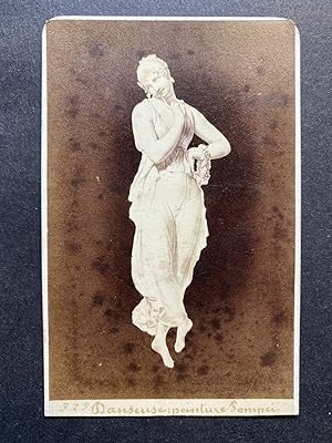 Italie, Peinture de Pompéi, Danseuse, Vintage albumen print, ca.1870