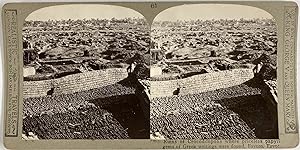 Egypte, Crocodilopolis, Ruines où Furent Trouvés des Papyrus, vintage stereo print, ca.1900