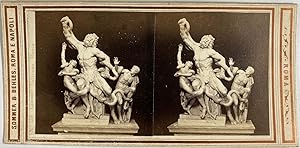 Sommer & Behles, Italie, Musées du Vatican, Laocoon, vintage stereo print, ca.1870