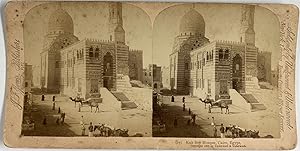 Egypte, Le Caïre, Vue de Mosquée, Vintage print, circa 1890, Stéréo