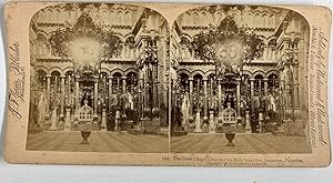 Israël, Jérusalem, Eglise du Saint-Sépulcre, Vintage print, circa 1890, Stéréo