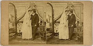 Belgique, Le Mariage, Vintage print, circa 1890, Stéréo