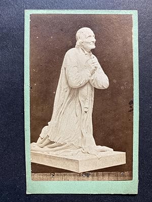 Sculpture de St Jean Vianney, Curé d?Ars, Vintage albumen print, ca.1870