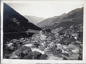 France, Hautes Pyrénées, Vue d'un pont, Vintage print, circa 1890