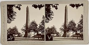 England, London, Victoria Embankment, Cleopatra's Needle, vintage stereo print, ca.1900