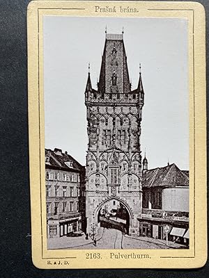 Prague, Tour Poudrière, Pra?ná brána, vintage print, ca.1870