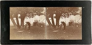 France, Homme Polissant sur un Disque, vintage stereo print, ca.1900