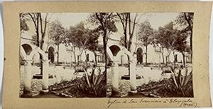 Mexique, Tlaxcala, Eglise de San Francisco, vintage stereo print, 1906