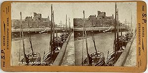 England, Isle of Man, Peel, Harbour, vintage stereo print, ca.1900