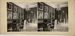 République Tchèque, Prague, Palais Maltais, Salon, vintage stereo print, ca.1900