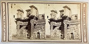 Sommer & Behles, Italie, Rome, Temple de Minerve, Le Colonnacce, vintage stereo print, ca.1870