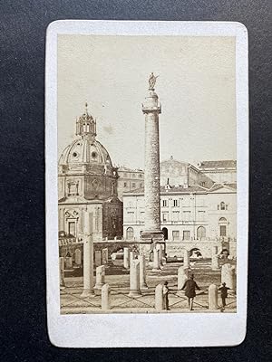 Italie, Rome, Le Forum et Colonne Trajane, Vintage albumen print, ca.1870