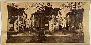 Mexique, Village, A Identifier, vintage stereo print, 1906