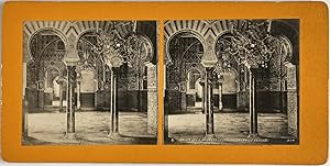 Espagne, Séville, Alcazar, Salon des Ambassadeurs, vintage stereo print, ca.1900