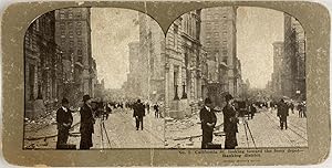 Griffith, USA, San Francisco, California Street, Banking District, vintage stereo print, ca.1900