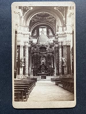 Italie, Venise, Église des Jésuites, vue intérieure, vintage albumen print, ca.1870