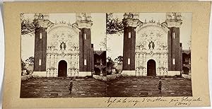 Mexique, Tlaxcala, Eglise de la Vierge d'Ocotlan, vintage stereo print, 1906