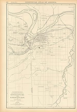 Immagine del venditore per McNally's 1919 Map of Kansas City, Missouri and Kansas City, Kansas venduto da Art Source International Inc.