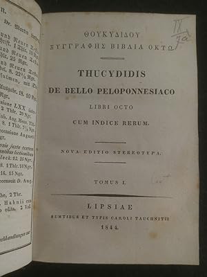 Seller image for De Bello Peloponnesiaco: Libri Octo cum Indice Rerum. Tomus 1. for sale by ANTIQUARIAT Franke BRUDDENBOOKS
