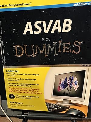 Imagen del vendedor de ASVAB For Dummies, Premier 3rd Edition a la venta por Front Range Books, LLC