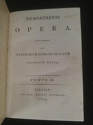 Image du vendeur pour Demosthenis: Opera ad Optimorum Librorum Fidem. Tomus II. mis en vente par ANTIQUARIAT Franke BRUDDENBOOKS