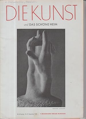 Seller image for Die Kunst und Das schne Heim. 48. Jahrgang, Heft 3, Dezember 1949 Monatsschrift fr Malerei, Plastik, Graphik, Architektur und Wohnkultur. for sale by Allguer Online Antiquariat