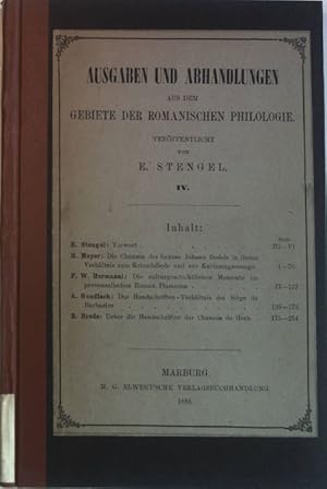 Bild des Verkufers fr Ausgaben und Abhandlungen aus dem Gebiete der romanischen Philologie. zum Verkauf von books4less (Versandantiquariat Petra Gros GmbH & Co. KG)