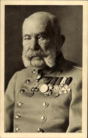 Ansichtskarte / Postkarte Kaiser Franz Joseph I., Portrait, Orden