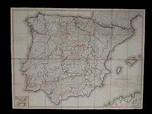Bild des Verkufers fr New Map of Spain and Portugal by E. Mentelle, member of the National Institute of Sciences at Paris and P.G. Chanlaire, one of the authors of the National Atlas. zum Verkauf von Delirium Books  Susana Bardn