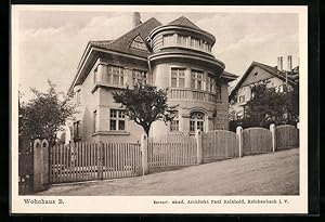 Bild des Verkufers fr Ansichtskarte Reichenbach, Wohnhaus B., Entwurf des Architekten Paul Reinhold zum Verkauf von Bartko-Reher