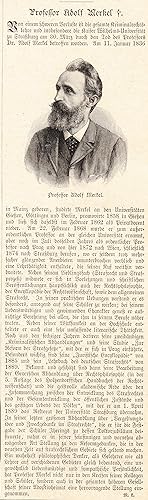 Image du vendeur pour Rechtswissenschaftler, * 11. Januar 1836 in Mainz. Brustbild mit Text zu seinem Tod auf einem Blatt. mis en vente par Antiquariat Hild