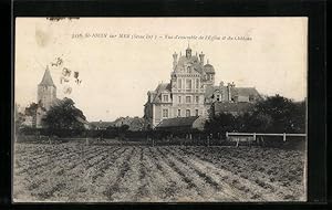 Carte postale St-Jouin sur Mer, Vue d`ensemble de l`Eglise et du Chateau