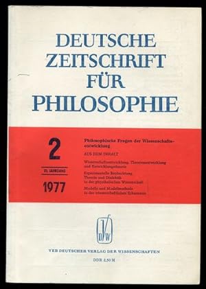 Bild des Verkufers fr Deutsche Zeitschrift fr Philosophie. 25. Jahrgang. Nr. 2 - 1977. zum Verkauf von Antiquariat Ralf Rindle