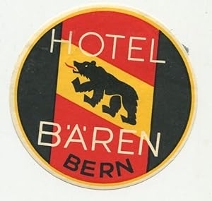 Kofferaufkleber: Hotel Bären - Bern.