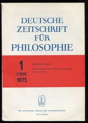 Bild des Verkufers fr Deutsche Zeitschrift fr Philosophie. 23. Jahrgang. Nr. 1 - 1975. zum Verkauf von Antiquariat Ralf Rindle