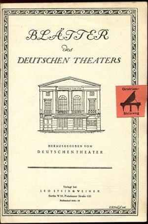 Bonaparte. Programmheft. DeutschesTheater Berlin. Blätter des Deutschen Theaters, Jahrgang 14, He...