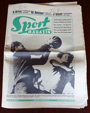 Bild des Verkufers fr Sport-Magazin. Die illustrierte Wochen-Rundschau. Heft 43 - 25. Oktober 1950. 5. Jahrgang. zum Verkauf von Antiquariat Ralf Rindle