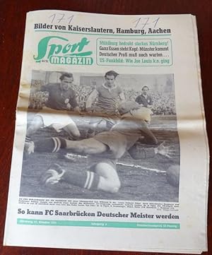 Imagen del vendedor de Sport-Magazin. Die illustrierte Wochen-Rundschau. Heft 44 - 31. Oktober 1951. 6. Jahrgang. a la venta por Antiquariat Ralf Rindle
