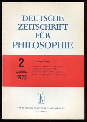 Bild des Verkufers fr Deutsche Zeitschrift fr Philosophie. 23. Jahrgang. Nr. 2 - 1975. zum Verkauf von Antiquariat Ralf Rindle